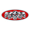 Chrome Die Cast Skull Emblem - Red