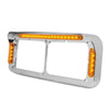 Amber/Amber LED Dual Rectangular Headlight Bezel with Visor