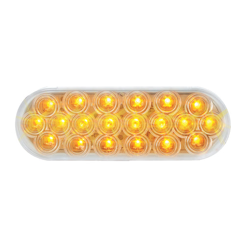 Oval Fleet LED Light Amber Clear
