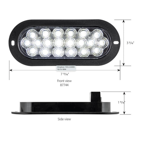 Amber/Clear Oval Flange Mount LED Fleet Sealed Light