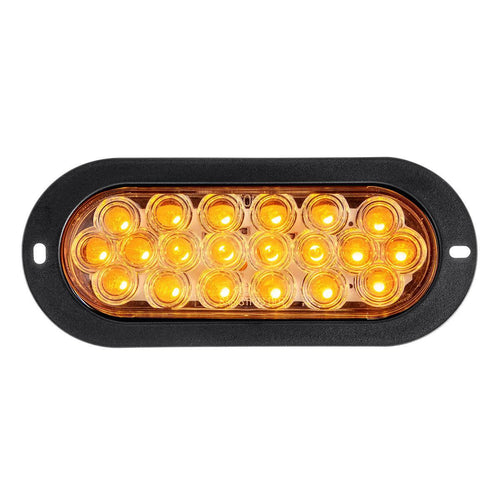 Amber/Clear Oval Flange Mount LED Fleet Sealed Light