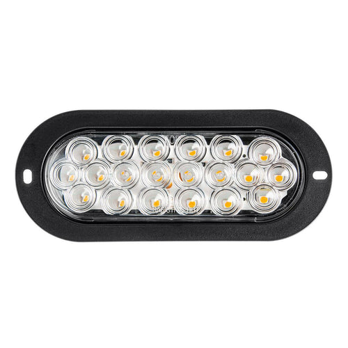 Amber/Clear Oval Flange Mount LED Fleet Sealed Light