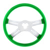 18" Vibrant Color 4 Spoke Steering Wheel - Candy Apple Green