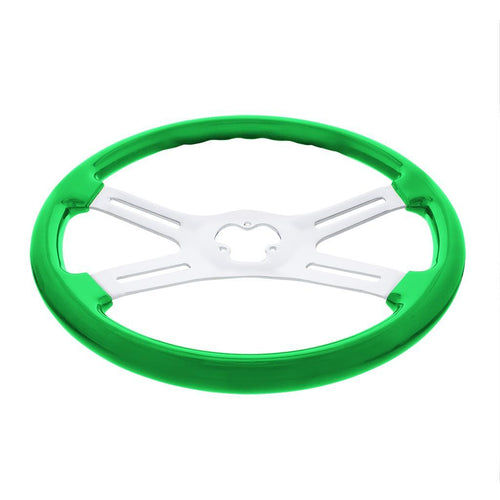 18" Vibrant Color 4 Spoke Steering Wheel - Candy Apple Green