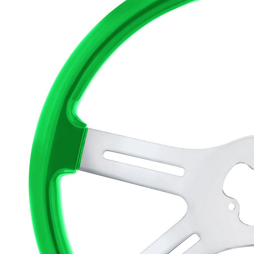 18" Vibrant Color 4 Spoke Steering Wheel - Candy Apple Green
