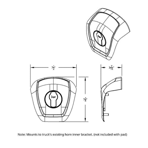 Chrome Steering Wheel Horn Pad For 2013-2021 Kenworth T680