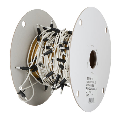 Continuous 0.180 Bullet Plug Wire Harness White ( Each )