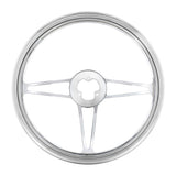 18" Chrome Aluminum "3-Spoke" Style Steering Wheel