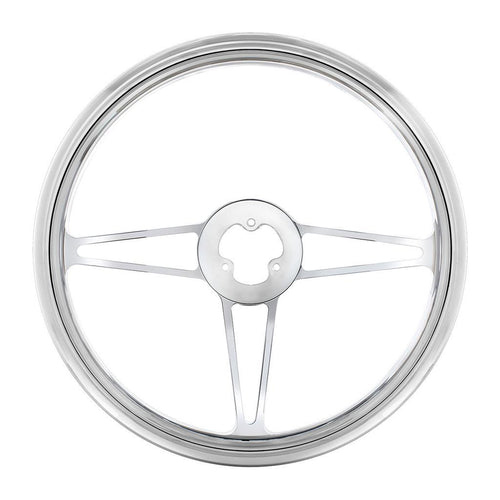 18" Chrome Aluminum "3-Spoke" Style Steering Wheel