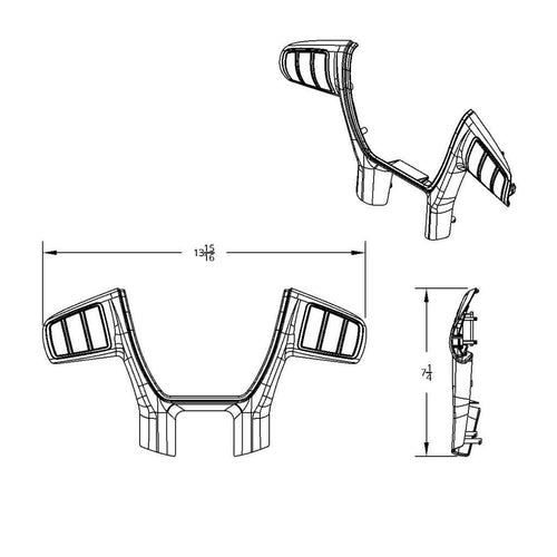 Plastic Trim For United Pacific YourGrip Peterbilt 579, KWT680 Steering Wheel - Black