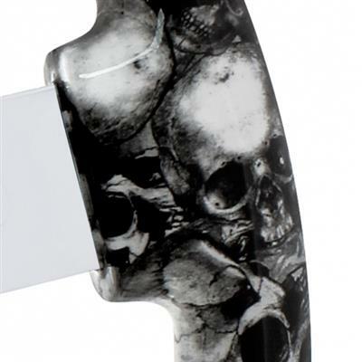 18" Skull Steering Wheel Only With Hydro-Dip Finish Wood - White/Gray