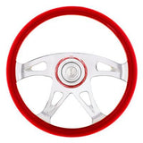 18" Boss Steering Wheel With Color Matching Horn Bezel - Indigo Red