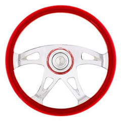 18" Boss Steering Wheel With Color Matching Horn Bezel - Indigo Red