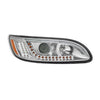 Headlight Fits Peterbilt 386/387 with white high power LED position/daytime running and LED turn signal light