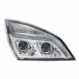 Chrome LED Projection Headlight With LED Position Light For 2018-2024 Freightliner Cascadia - Passenger