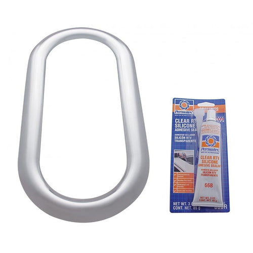 Stainless Steel fits Peterbilt 87-2004 Oval Window Trim W/ Sealant Adhesive 