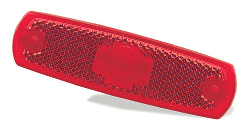 RED PLASTIC RECTANGULAR LENS