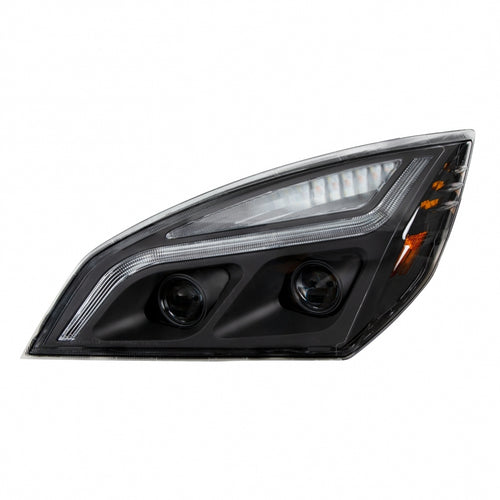 Black LED Projection Headlight With LED Position Light For 2018-2024 Freightliner Cascadia - Driver