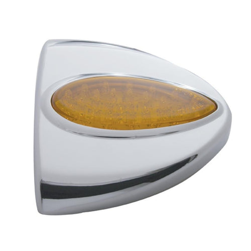 39 LED Teardrop Headlight Turn Signal Light Cover - Amber LED/Amber Lens