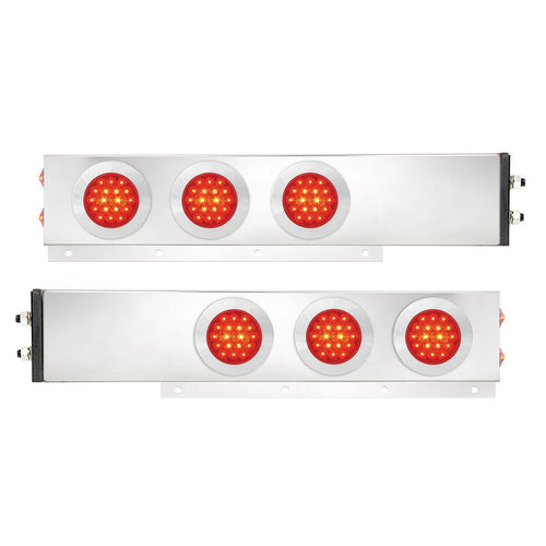 Stainless Steel Spring-Loaded Mud Flap Hanger Kit with LED Ligths - 2-1/2" Bolt Space