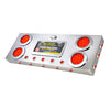 Stainless Steel Rear Center Light Panel with 4" & 1" Dual Function LEDs, License Plate and Under Glow Effect  Red/Red