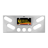 Red Clear Stainless Steel Rear Center Light Panel with Backing Plate and Oval (4) & 2.5" (3) Round Lights