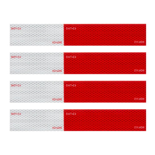 Premium Hi Viz DOT-C2 Conspicuity Tape in Red & White 18" Strips