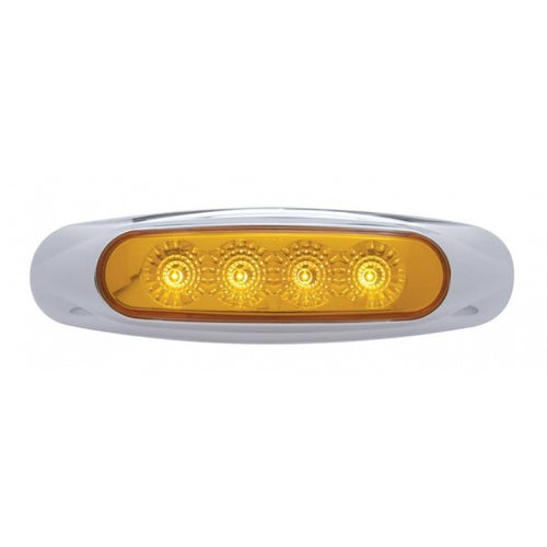 4 LED Reflector Clearance/Marker Light - Amber LED/Amber Lens