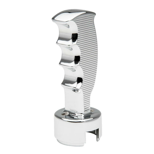 Chrome Straight Grip with Lines 13/18 Speed Gearshift Knob