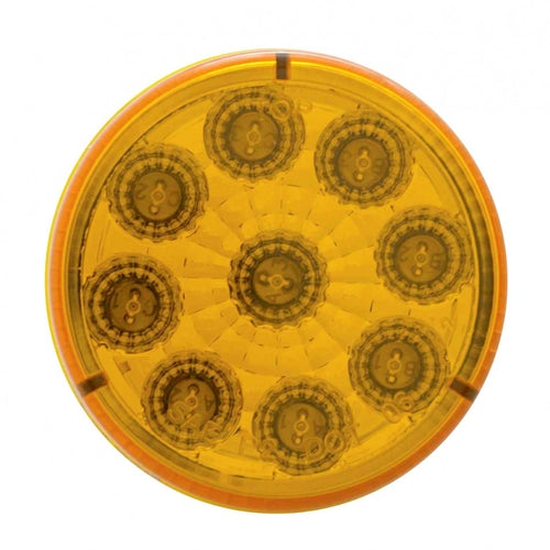 9 LED 2" Reflector Clearance/Marker Light Amber LED/Amber Lens
