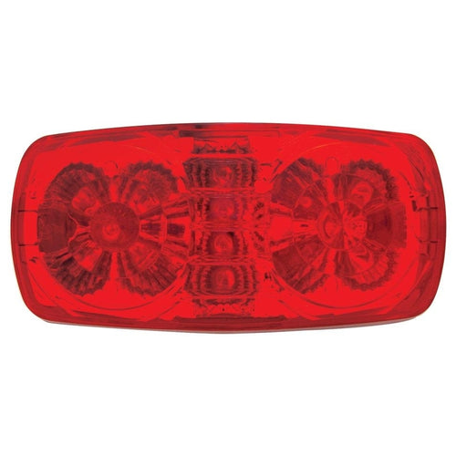 14 LED Reflector Rectangular Clearance/Marker Light - Red LED/Red Lens