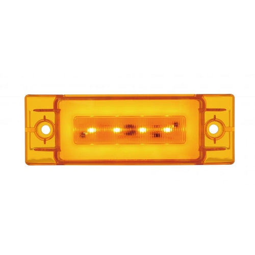 16 LED "GLO" Rectangular Clearance/Marker Light - Amber LED/Amber Lens