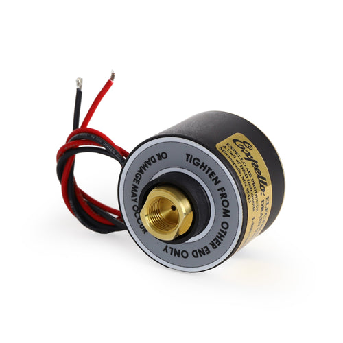 Automatic Electonic Drain Valve 12v, ¼” NPT w/ ¼” to 3/8” and ¼” to ½” adapter bushings (2) Expello