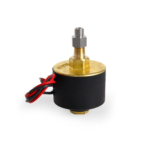 Automatic Electonic Drain Valve 12V, ¼” NPT w/ ¼ -> M12x1.5 bushing (VOLVO FITTING) Expello