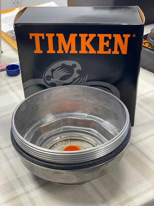 Brake Hub Dust Caps, For oil 6.50in O.D., 6-1/4in - 8 Thread, 2-3/4in Height x 6-7/8in Diameter, Clear Poly-Carbonate. Timken