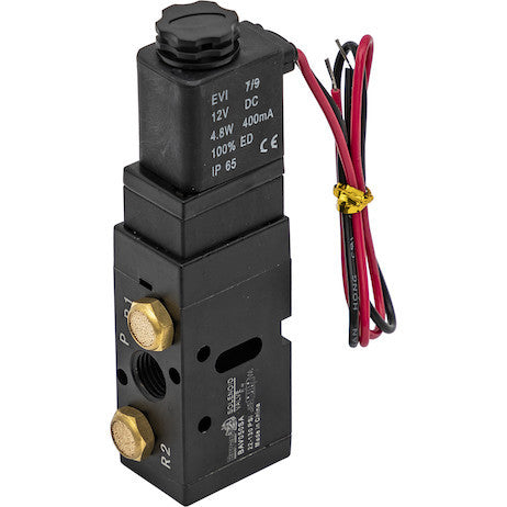 4-Way 2-Position Solenoid Air Valve With Five 1/4 Inch NPT Ports