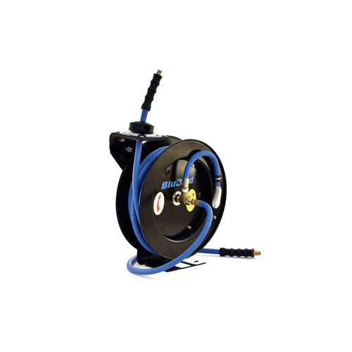 BluBird 20ga 12-Point Retractable Hose Reel w/ 3/8" X 25' Air Hose Tire Inflator Kit