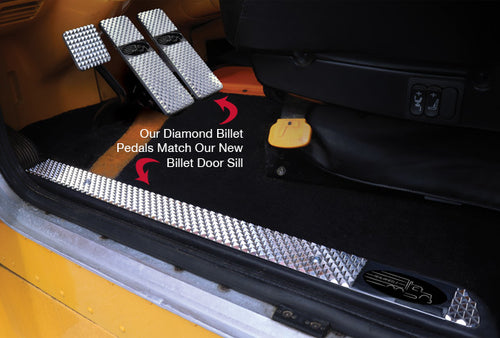Polished Diamond Cut Billet Door Sills Peterbilt 379 1986-2007
