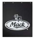 Mud Flap 24” X 30” x 3/16'', Polypro  Black W/ White Logo Fits Mack Silver (LEFT)