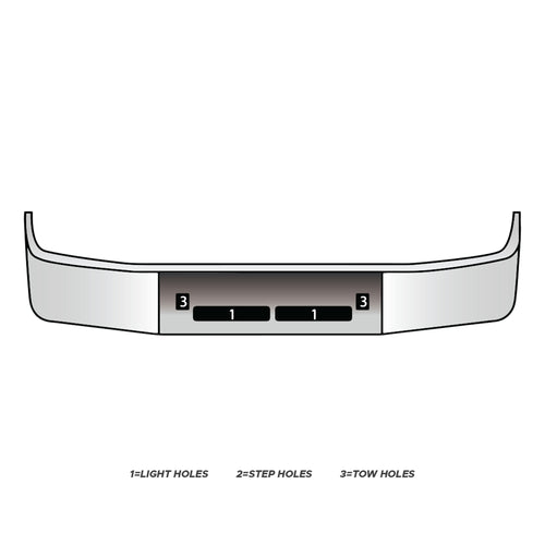 18” Chrome Bumper ( Volvo VNL 610, 660, 770 1997-2002) W/ Air Vent & Tow Holes