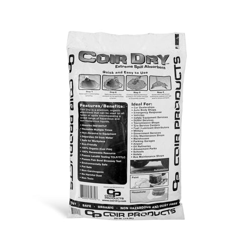 Coir Dry Spill Universal Liquid Absorbent  20 Quart, 200-Bag Full Pallet coco oildry