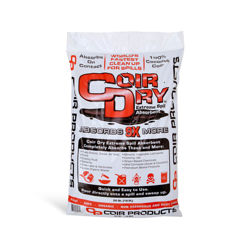 Coir Dry Spill Universal Liquid Absorbent  20 Quart, 200-Bag Full Pallet coco oildry