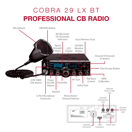 Cobra 29LX, 40 Channel, CB Radio with NOAA Weather and 4 color LCD Display (Discontinued)