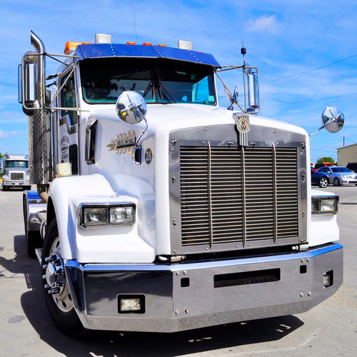 18” Chrome Bumper (Kenworth T800 2003-1986) Aero, W/ 4 Mounting Bolts, Tow & Fog Light Holes