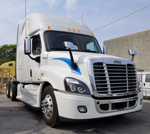 Black Headlight w/ LED Light Bar Fits Freightliner Cascadia