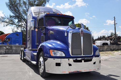 20” Chrome Bumper (Kenworth T660) W/ Air Vent, Tow, 10 Hidden Light Holes & Fog Light Holes