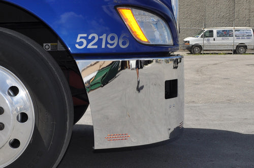 20” Chrome Bumper (Kenworth T660) W/ Air Vent, Tow, 10 Hidden Light Holes & Fog Light Holes