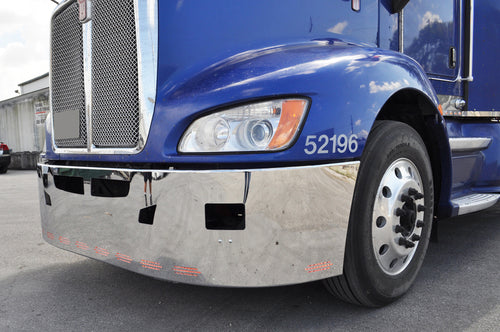 20” Chrome Bumper (Kenworth T660) W/ Air Vent, Tow, 10 Hidden Light Holes & Fog Light Holes