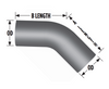 5" 45 Degree Exhaust Elbow 8" x 8" OD-OD Aluminized