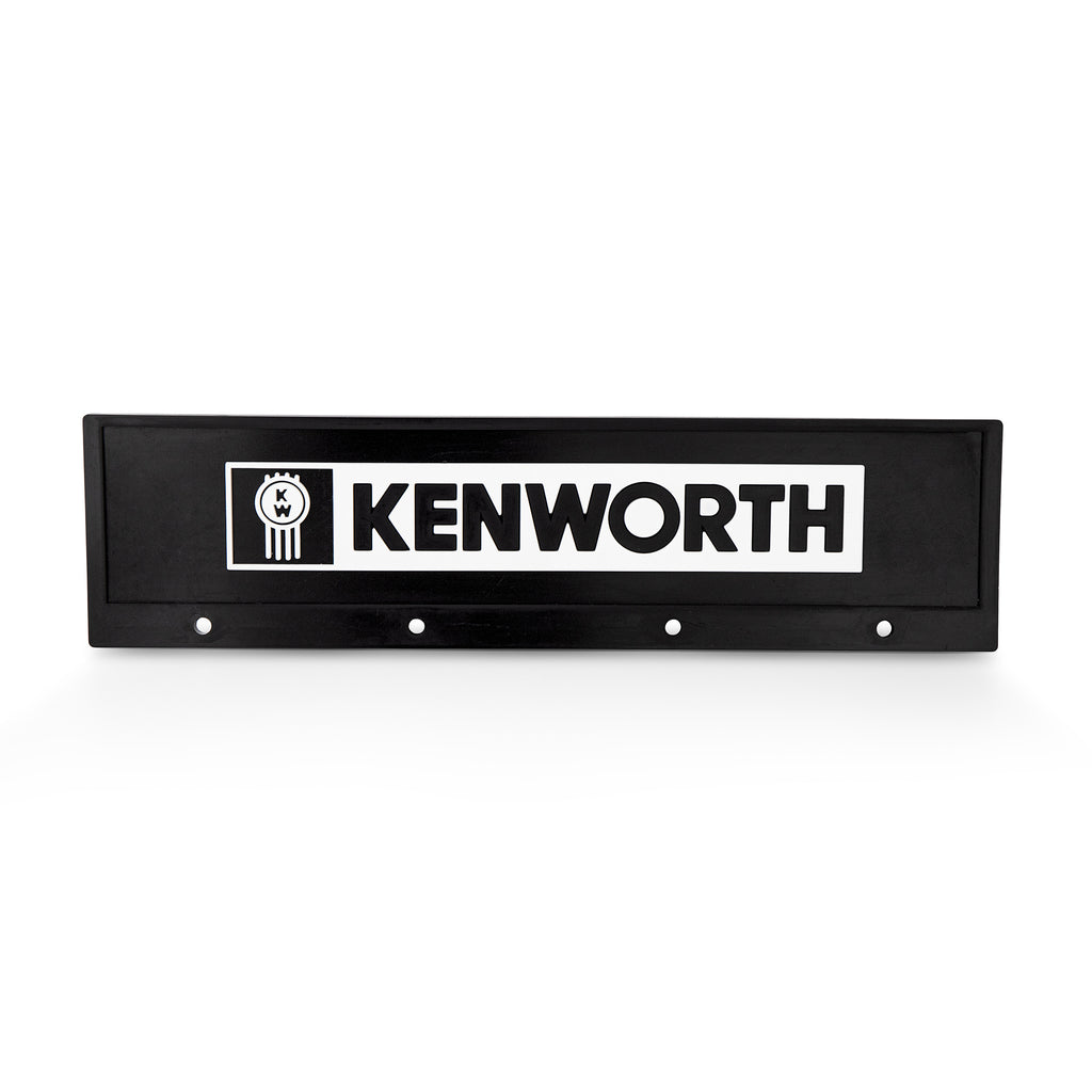 Kenworth 6x24 Black & White BKW Semi Truck Mud Flaps - Quarter Fender Pair